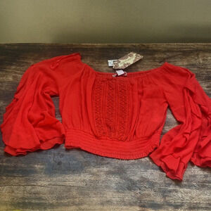 Band of gypsies off the shoulder orange top